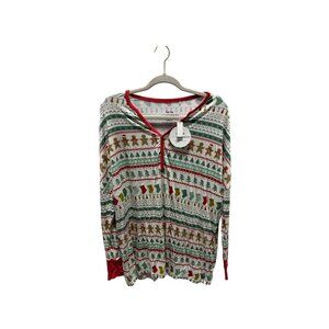 Little Sleepies Women’s Pajama Top Size XX-Large Fair Isle Christmas Long Sleeve
